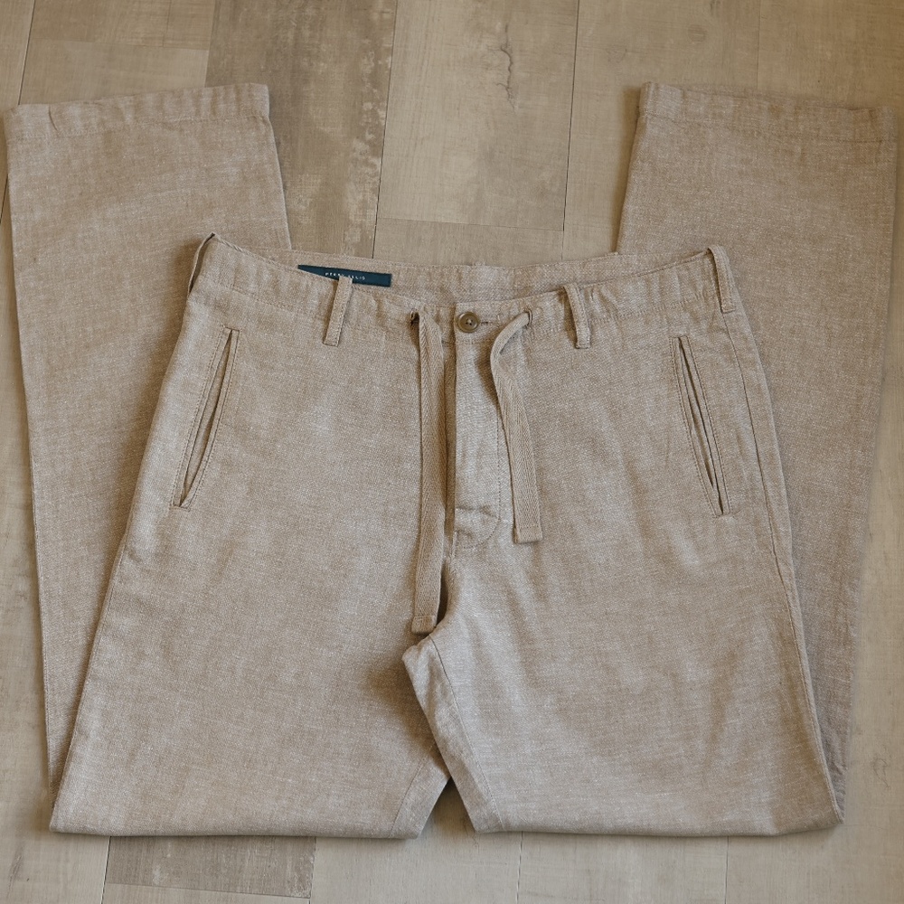 Mens Cotten Linen Pants Size 30 x 32 Flax Natural Like New
